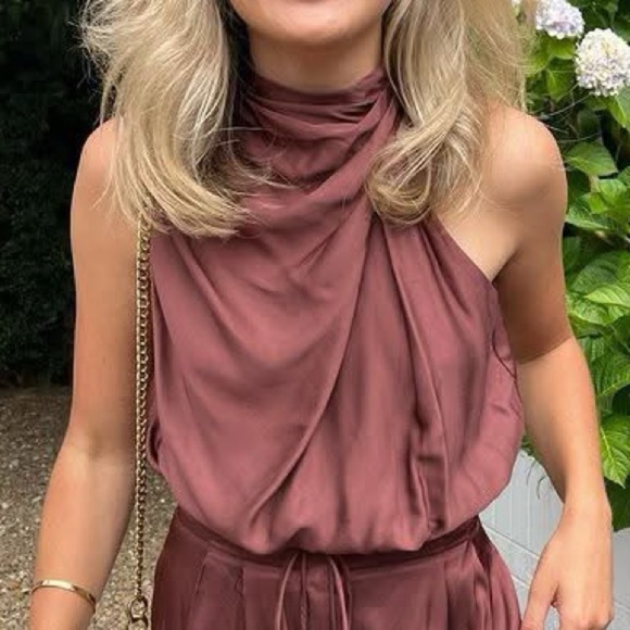 NWT shelkie Elegant Sleeveless Brown Dress - Picture 1 of 1